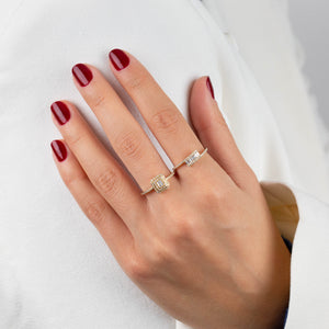  Diamond Pavé X Baguette Wrap Ring 14K - Adina Eden's Jewels