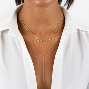 Floating Round Diamond Necklace 18K - Adina Eden's Jewels