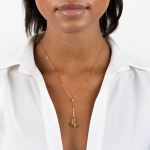  Box Chain Charms Lariat 14K - Adina Eden's Jewels