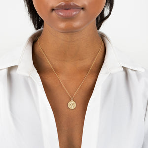  Diamond Rose Coin Necklace 14K - Adina Eden's Jewels