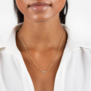  Mini Mom Nameplate Necklace 14K - Adina Eden's Jewels