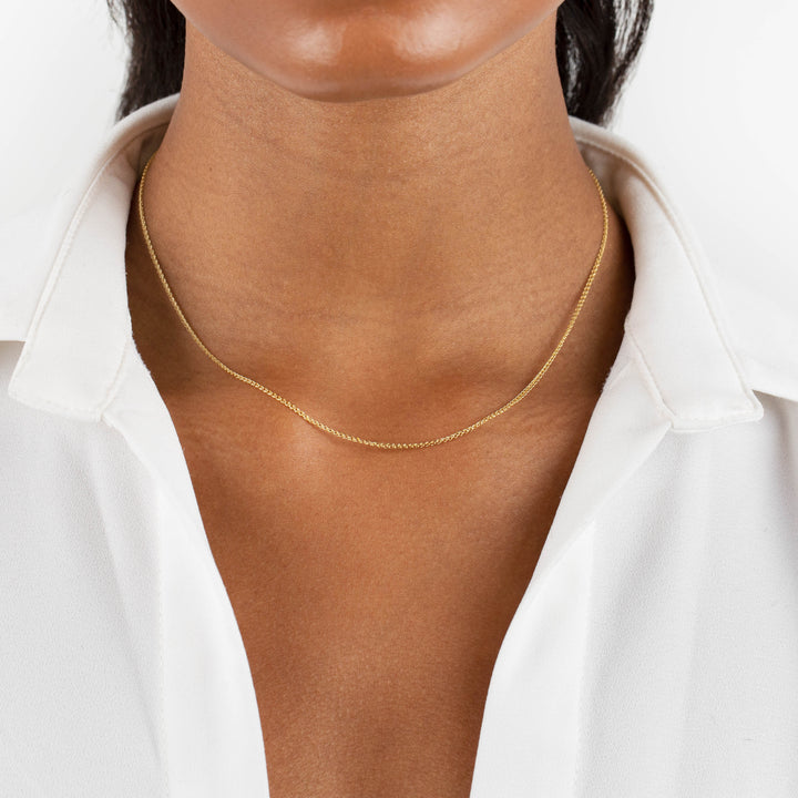  Flat Wheat Chain Necklace 14K - Adina Eden's Jewels