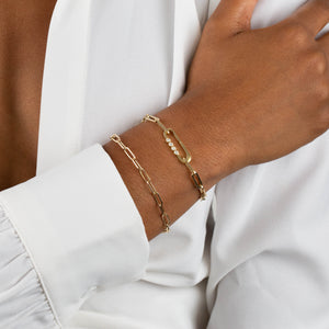  Super Hollow Chunky Paperclip Bracelet 14K - Adina Eden's Jewels