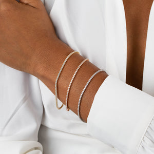  CZ Bezel Tennis Bracelet 14K - Adina Eden's Jewels
