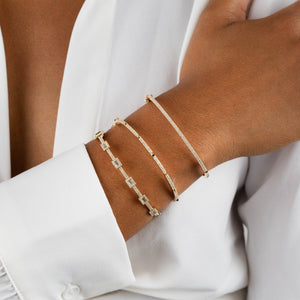  Diamond Illusion Baguette Bangle 14K - Adina Eden's Jewels