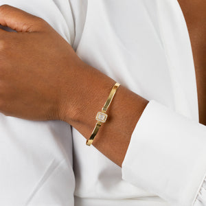  CZ Illusion Baguette Herringbone Bracelet 14K - Adina Eden's Jewels