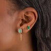  Diamond X Emerald Rectangle Stud Earring 14K - Adina Eden's Jewels