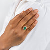  Diamond X Emerald Stone Ring 14K - Adina Eden's Jewels
