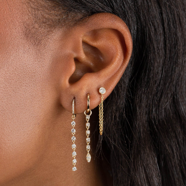  Diamond Teardrop Drop Huggie Earring 14K - Adina Eden's Jewels