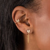  Pavé Diamond Heart Chain Stud Earring 14K - Adina Eden's Jewels