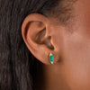  Diamond X Emerald Baguette Stud Earring 14K - Adina Eden's Jewels