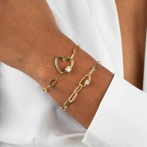  CZ Baguette Rope Toggle Link Bracelet - Adina Eden's Jewels