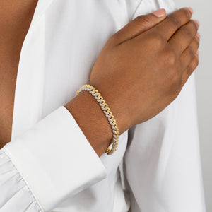  Two Tone Pavé Chain Link Bracelet - Adina Eden's Jewels