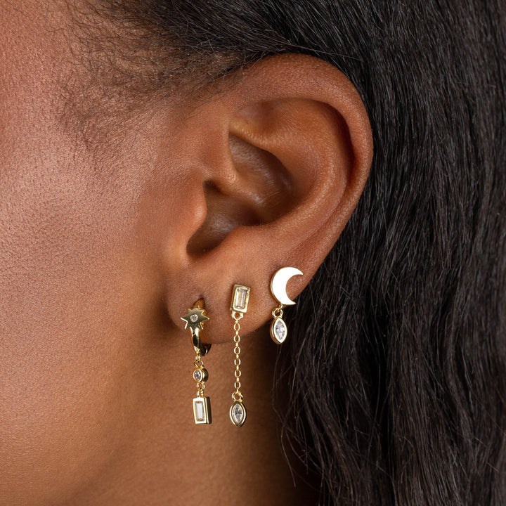  CZ Multi Stone Celestial Earring Combo Set - Adina Eden's Jewels