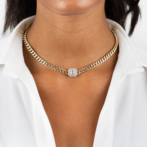  Diamond Double Illusion X Miami Cuban Chain Choker 14K - Adina Eden's Jewels