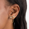  Pavé Double Butterfly Chain Stud Earring - Adina Eden's Jewels