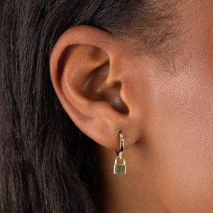  Mini Solid Lock Huggie Earring - Adina Eden's Jewels