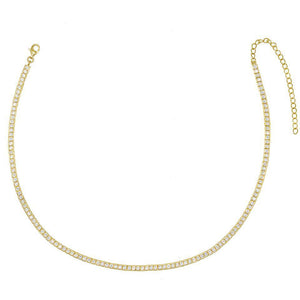  Princess Cut Tennis Choker - Adina Eden's Jewels