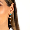  Stone X Pearl Drop Stud Earring - Adina Eden's Jewels