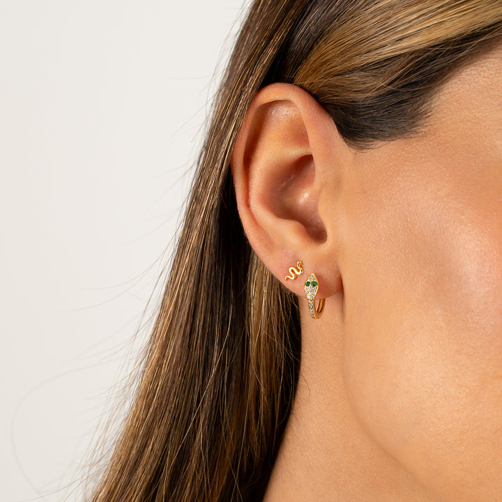  Tiny Solid Snake Stud Earring - Adina Eden's Jewels