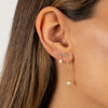  Tiny CZ X Pearl Shaker Stud Earring - Adina Eden's Jewels