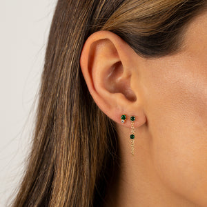  Colored Graduated Double Solitaire Stud Earring - Adina Eden's Jewels