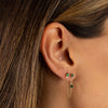  Colored Double Solitaire Chain Stud Earring - Adina Eden's Jewels