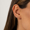  Colored Pavé Baguette Huggie Earring - Adina Eden's Jewels