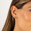  Colored Stone Pavé Heart Stud Earring - Adina Eden's Jewels