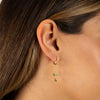  Emerald Green Teardrop Chain Drop Huggie Earring - Adina Eden's Jewels