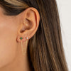  Colored Double Flower Chain Stud Earring - Adina Eden's Jewels