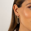  Pavé/Solid Open Link Drop Hoop Earring - Adina Eden's Jewels