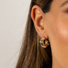  Scattered Pearl & CZ Hollow Hoop Earring - Adina Eden's Jewels