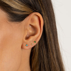  Tiny 3 Prong Solitaire Stud Earring - Adina Eden's Jewels