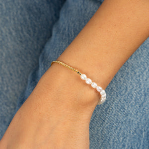  Pearl X Cuban Bracelet - Adina Eden's Jewels