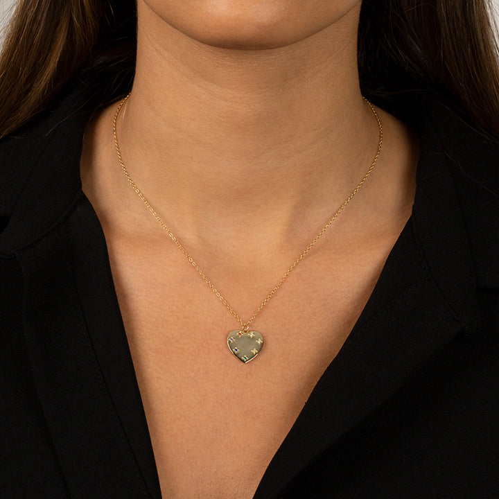  Multi-Colored Heart Pendant Necklace - Adina Eden's Jewels