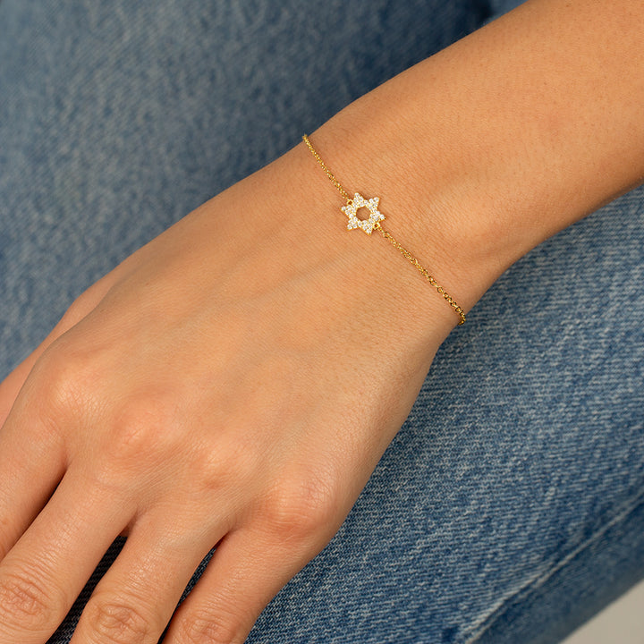  Pavé Star Of David Bracelet - Adina Eden's Jewels