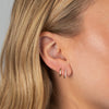  Thin Solid Paperclip Huggie Earring 14K - Adina Eden's Jewels
