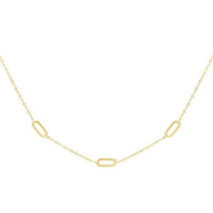 Gold / 16" Trio Oval Necklace - Adina Eden's Jewels