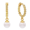 Pearl White Beaded Pearl Huggie Earring - Adina Eden's Jewels