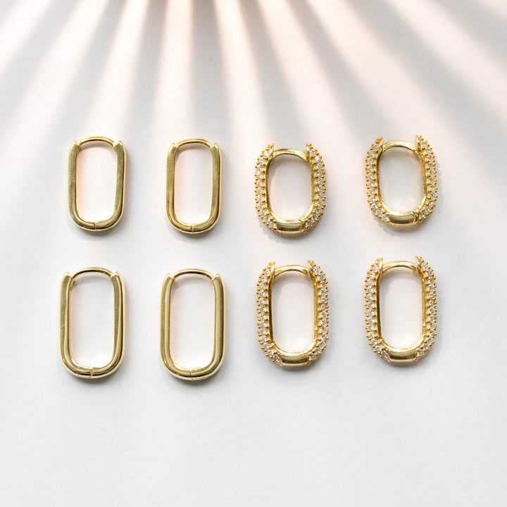  Solid Oval Huggie Earring - Adina Eden's Jewels