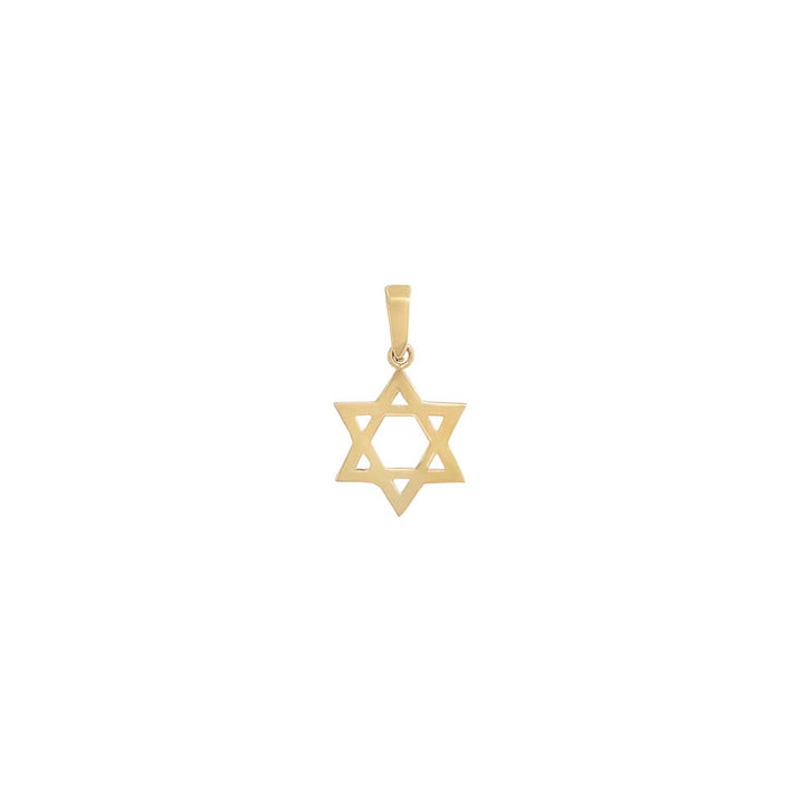 14K Gold Solid Star Of David Necklace Charm 14K - Adina Eden's Jewels