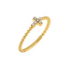14K Gold / 7 Diamond Cross Beaded Ring 14K - Adina Eden's Jewels