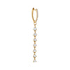 14K Gold / Single Diamond Multi Stone Drop Huggie Earring 14K - Adina Eden's Jewels