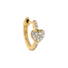 14K Gold / Single Diamond  Mini Heart Huggie Earring 14K - Adina Eden's Jewels