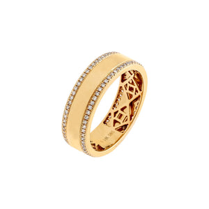 14K Gold / 6.5 Diamond X Solid Band 14K - Adina Eden's Jewels