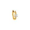 14K Gold / Single / 10 MM Diamond Teardrop Huggie Earring 14K - Adina Eden's Jewels