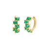  Emerald Scattered Baguette Huggie Earring 14K - Adina Eden's Jewels