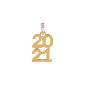 14K Gold Diamond Class of 2021 Charm 14K - Adina Eden's Jewels