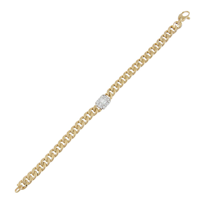 14K Gold Diamond Illusion X Miami Cuban Link Bracelet 14K - Adina Eden's Jewels